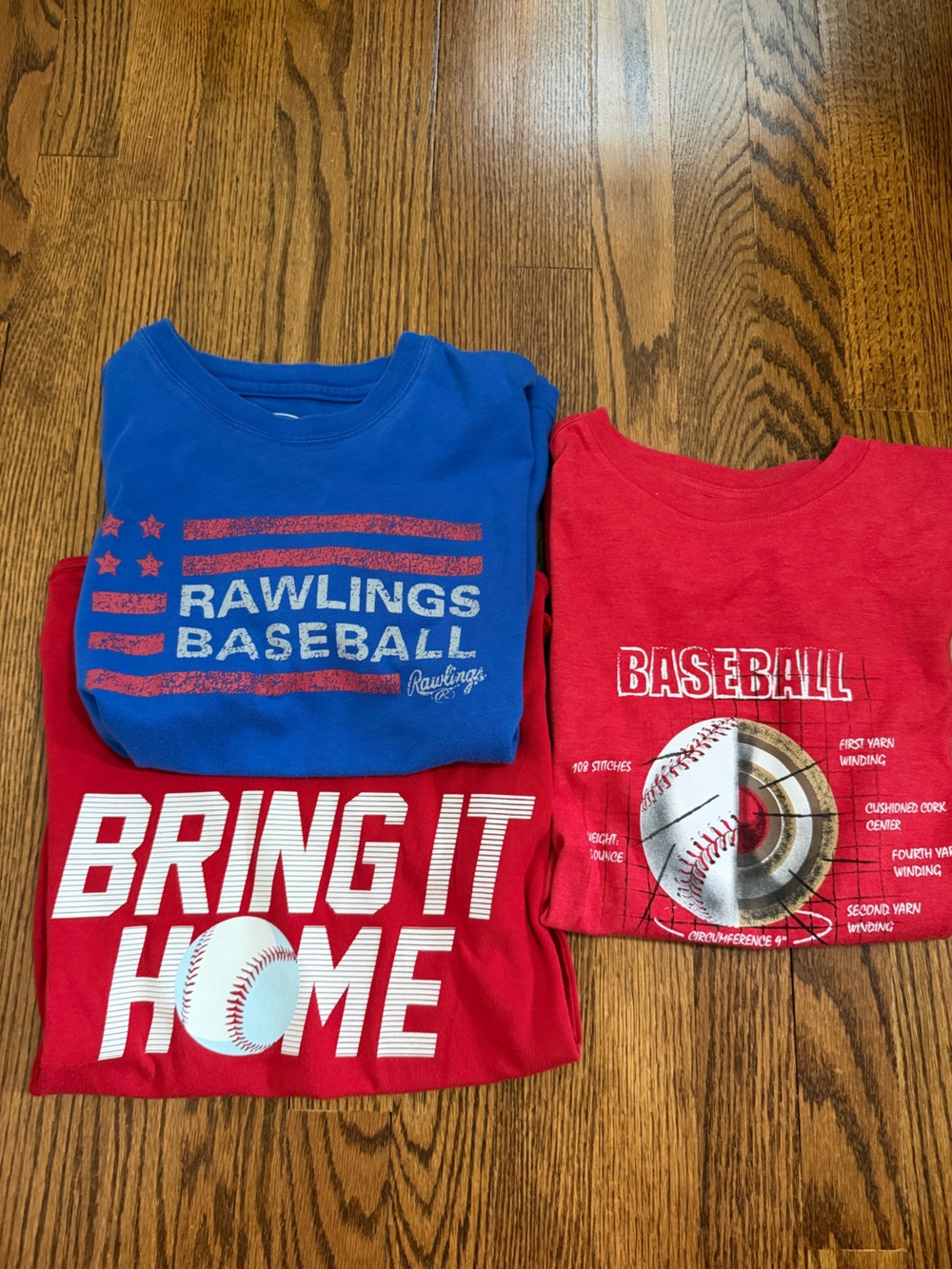 Old Navy Rawlings Cat Jack Baseball Tees Red Blue Bundle of 3 Size YL